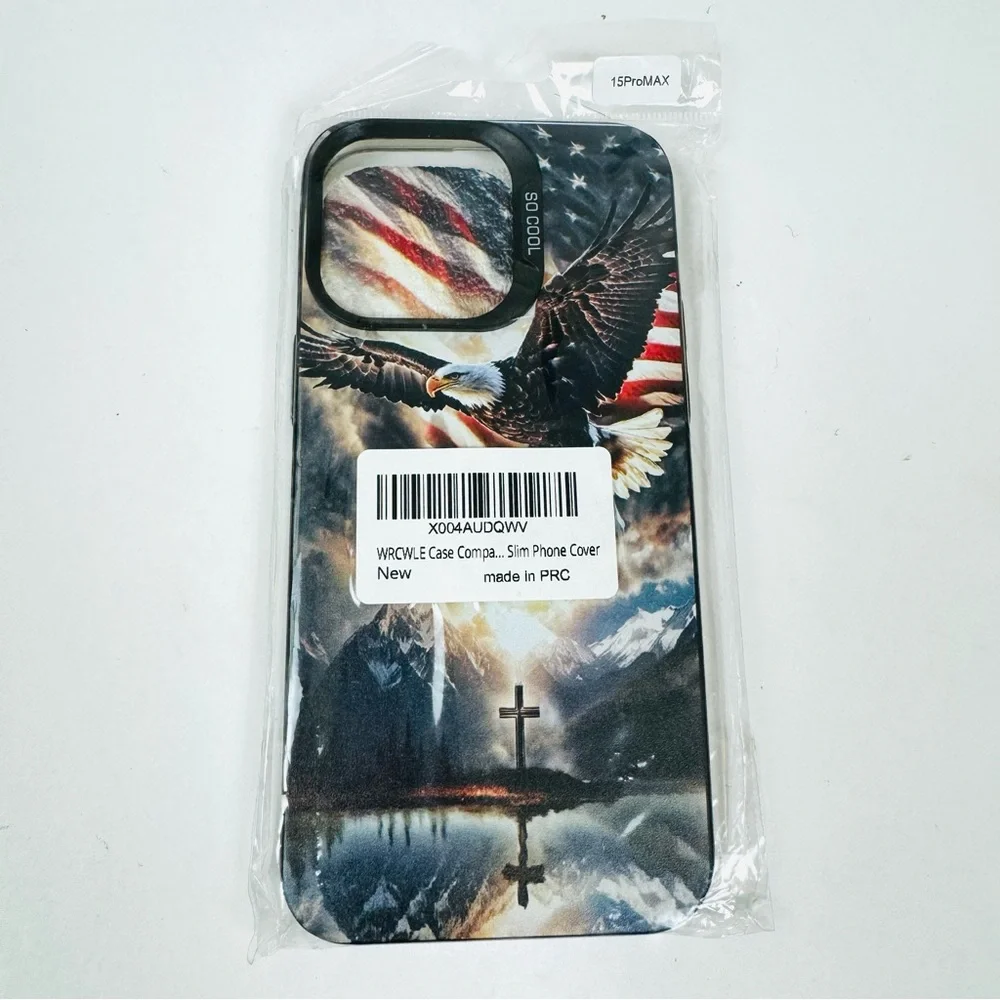 Eagle American Flag Case Compatible with iPhone 15 Pro Max 6.7 inch, Non-Slip